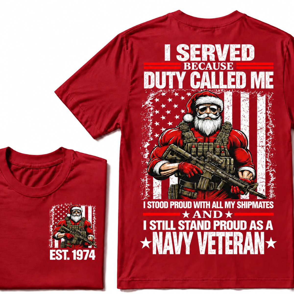 I Served Because Duty Called Me I Stood Proud With All My Shipmates And I Still Stand Proud As A Navy Veteran Custom Year T-shirt