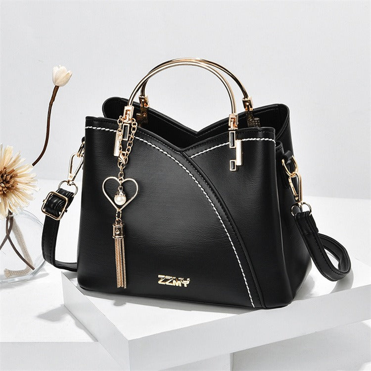 Patchwork PU Leather Large Tote Shoulder Crossbody Bag