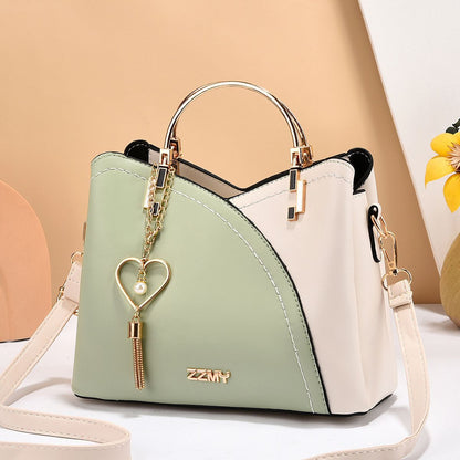 Patchwork PU Leather Large Tote Shoulder Crossbody Bag