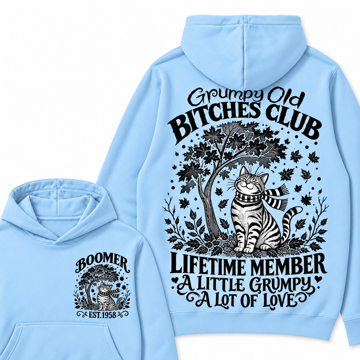 Custom Your Year Grumpy Old Bitches Club Lifetime Member Hoodie