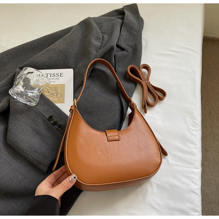 Women's Crescent Sculpt Shoulder Bag - Indie-Design Underarm Bag | Refined & Viral-Worthy