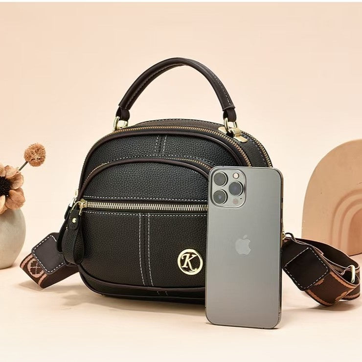 Women's Multi-Zip Compact Satchel — Premium Convertible Shoulder & Crossbody Bag with Curated Organization & Elevated Everyday Style