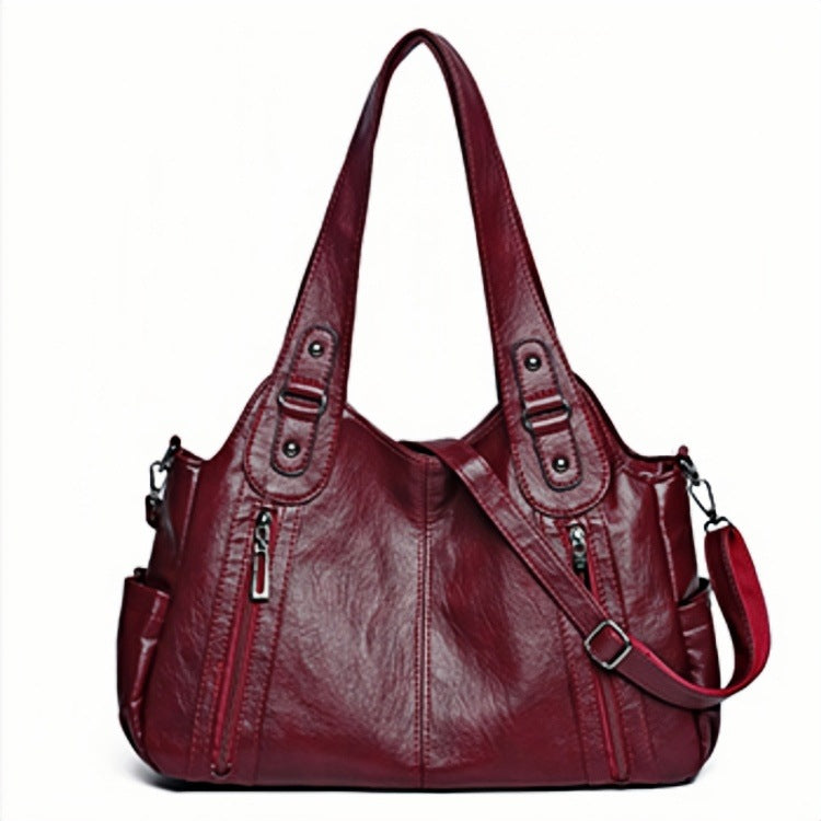 Women's Large-Capacity Vintage Tote Bag: Versatile High-End Shoulder and Handbag, Suitable for Crossbody Wear