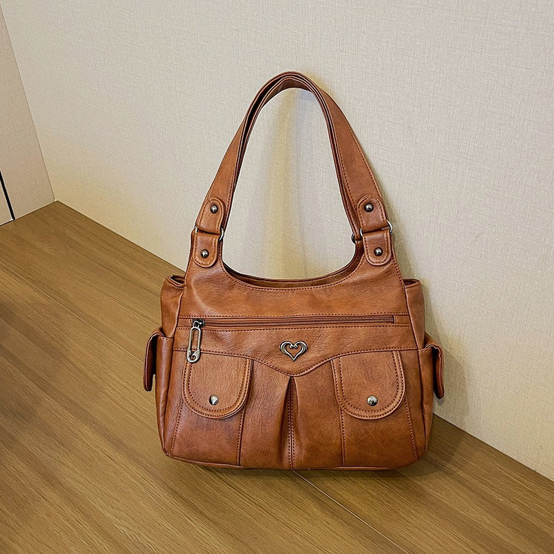 Women's Large Capacity Crossbody Bag - Premium Leather Underarm Purse for Commuter, Travel & Work, Adjustable Strap & Anti-Theft Design