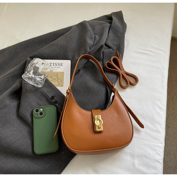 Women's Crescent Sculpt Shoulder Bag - Indie-Design Underarm Bag | Refined & Viral-Worthy