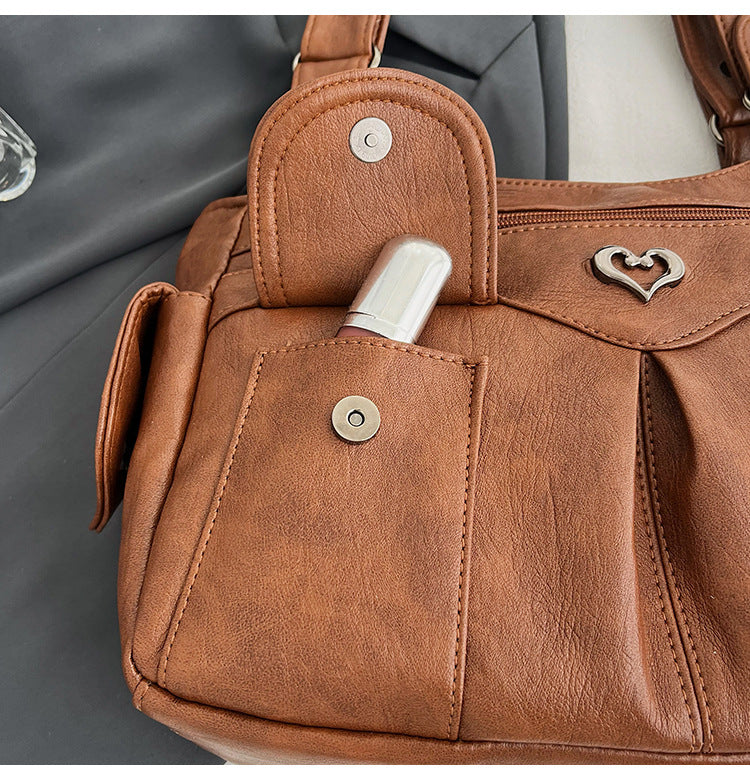 Women's Large Capacity Crossbody Bag - Premium Leather Underarm Purse for Commuter, Travel & Work, Adjustable Strap & Anti-Theft Design