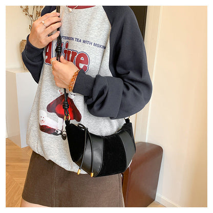 Women's Puff Luxe Dual-Texture Hobo - Vegan Leather & Sueded Matte Crossbody - Retro Curated Silhouette