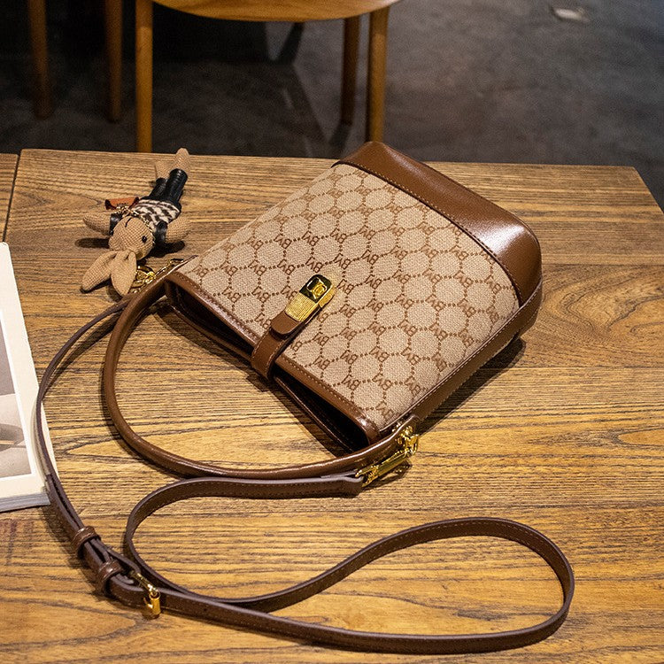 Women's Rabbit Muse Bucket Bag - Heritage Print & Crafted Leather Convertible Carry with Signature Charm & Optimized Capacity