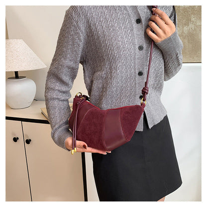 Women's Puff Luxe Dual-Texture Hobo - Vegan Leather & Sueded Matte Crossbody - Retro Curated Silhouette