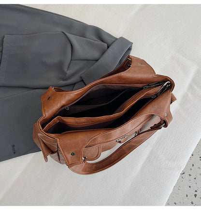 Women's Large Capacity Crossbody Bag - Premium Leather Underarm Purse for Commuter, Travel & Work, Adjustable Strap & Anti-Theft Design