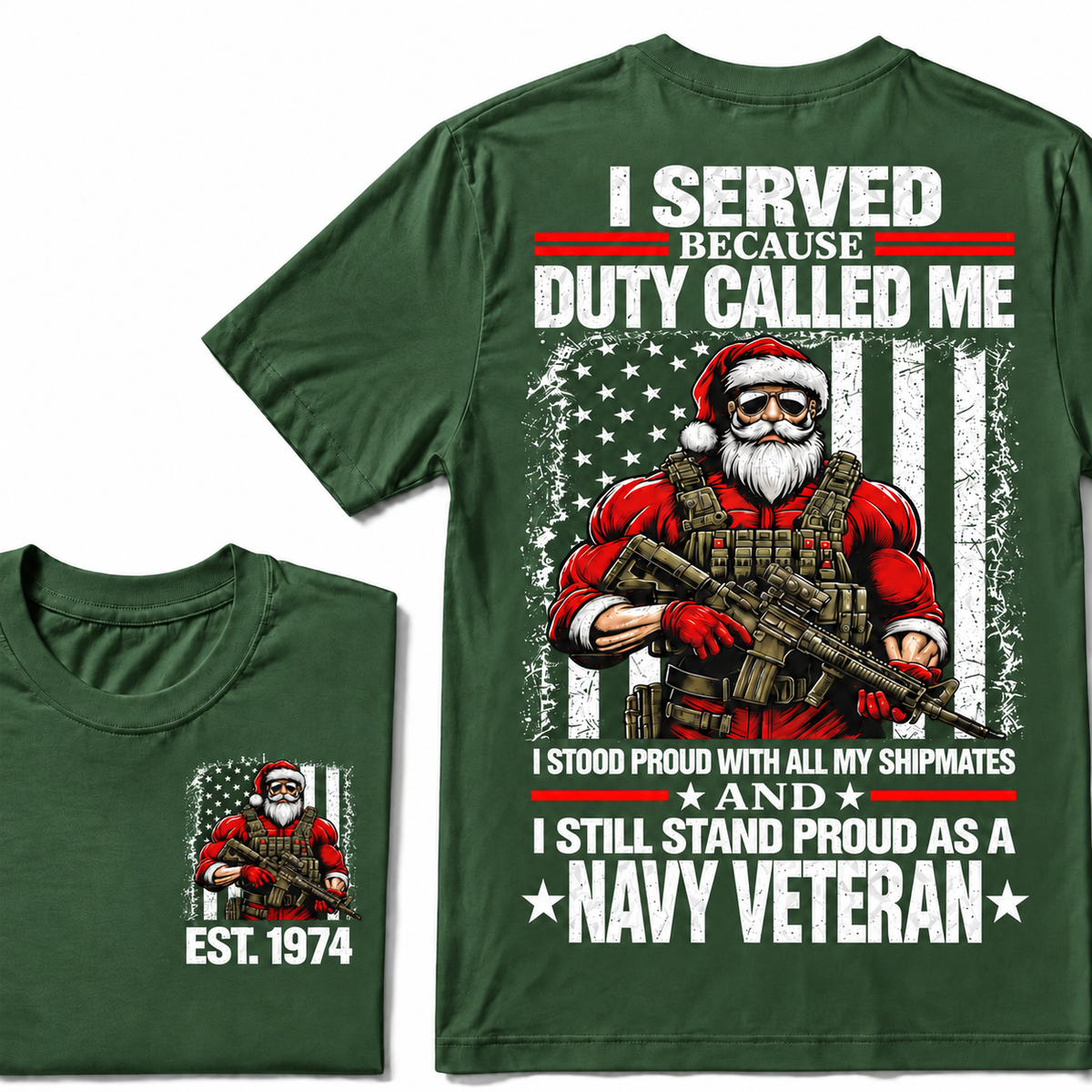 I Served Because Duty Called Me  I Stood Proud With All My Shipmates And I Still Stand Proud As A Navy Veteran Custom Year T-shirt