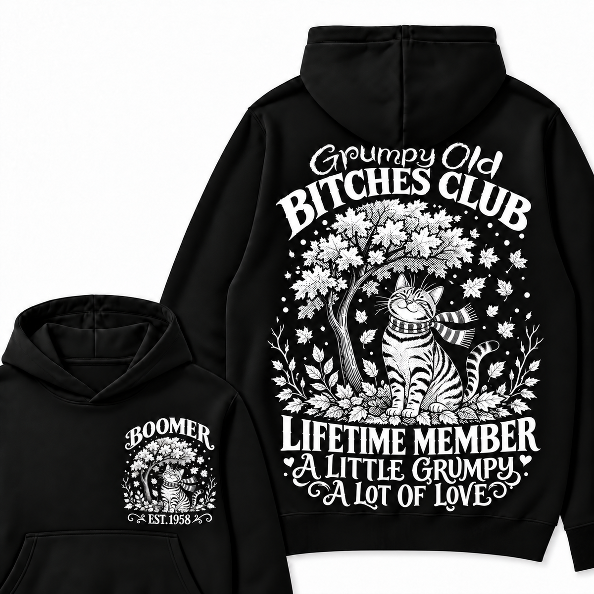 Custom Your Year Grumpy Old Bitches Club Lifetime Member Hoodie