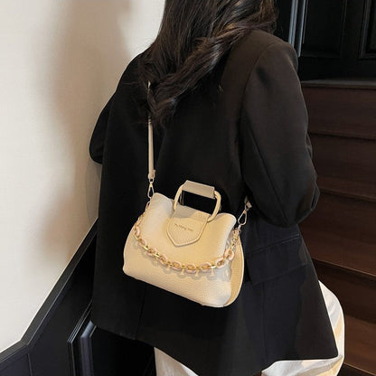 Women's Fashion Tote Bag - Convertible Shoulder to Crossbody Purse with Detachable Chain Strap, Minimalist PU Leather Commuter Handbag