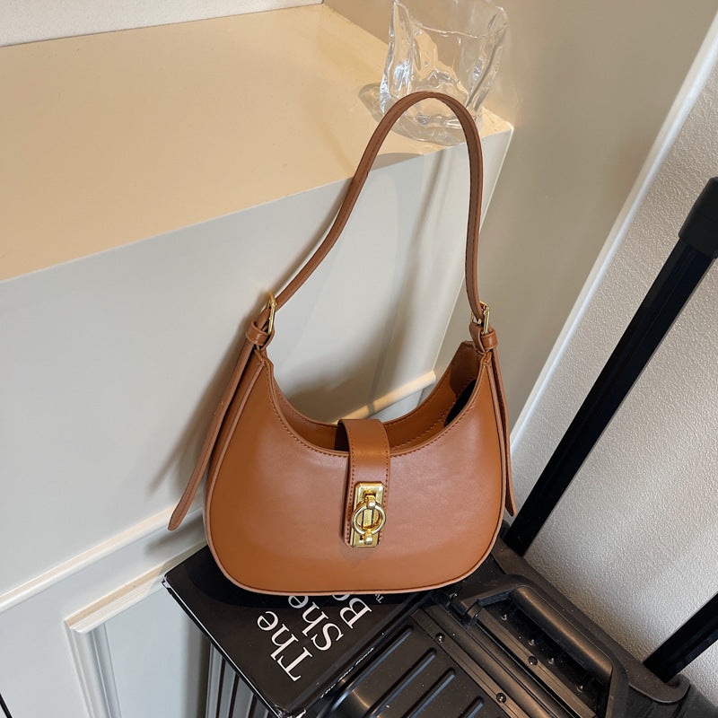 Women's Crescent Sculpt Shoulder Bag - Indie-Design Underarm Bag | Refined & Viral-Worthy