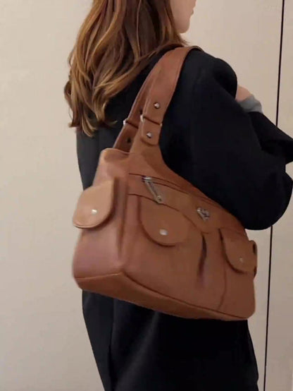 Women's Large Capacity Crossbody Bag - Premium Leather Underarm Purse for Commuter, Travel & Work, Adjustable Strap & Anti-Theft Design