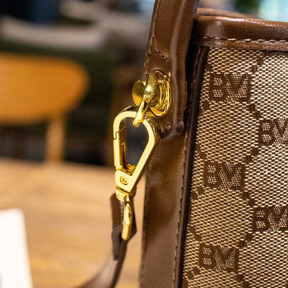 Women's Rabbit Muse Bucket Bag - Heritage Print & Crafted Leather Convertible Carry with Signature Charm & Optimized Capacity