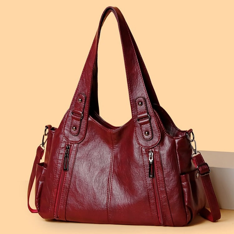 Women's Large-Capacity Vintage Tote Bag: Versatile High-End Shoulder and Handbag, Suitable for Crossbody Wear
