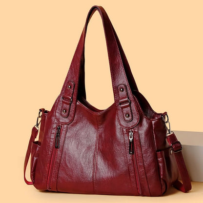 Women's Large-Capacity Vintage Tote Bag: Versatile High-End Shoulder and Handbag, Suitable for Crossbody Wear