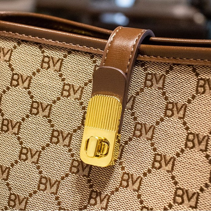 Women's Rabbit Muse Bucket Bag - Heritage Print & Crafted Leather Convertible Carry with Signature Charm & Optimized Capacity