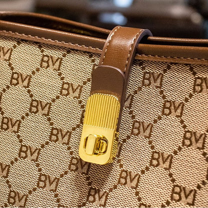 Women's Rabbit Muse Bucket Bag - Heritage Print & Crafted Leather Convertible Carry with Signature Charm & Optimized Capacity
