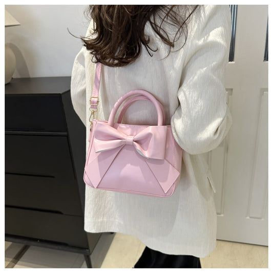 Women’s Bow-Adorned Bucket Bag - Niche-Design Mini Crossbody & Top Handle Purse for Urban Minimalist Style