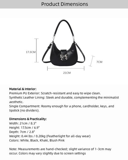 Women’s Bow-Adorned Chain Shoulder Bag - Crossbody Purse with Detachable Strap