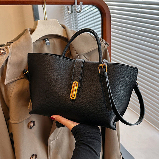 Women's Vintage Commuter Tote - XL Capacity Pebbled PU or Sueded Tote | Convertible Carry & Retro Design