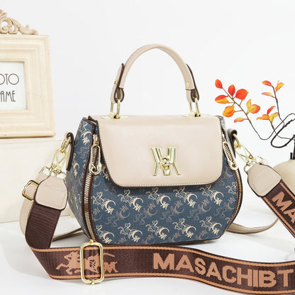 Women's Classic Letter Print Apple Bag - Multi-Way Crossbody Shoulder Tote Handbag Purse
