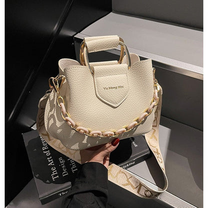 Women's Fashion Tote Bag - Convertible Shoulder to Crossbody Purse with Detachable Chain Strap, Minimalist PU Leather Commuter Handbag