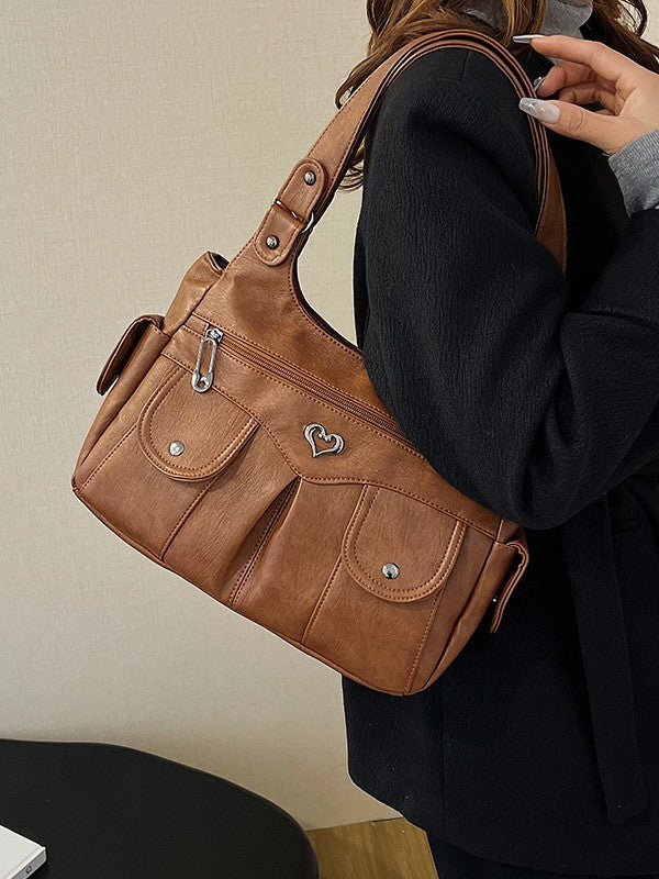 Women's Large Capacity Crossbody Bag - Premium Leather Underarm Purse for Commuter, Travel & Work, Adjustable Strap & Anti-Theft Design