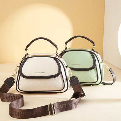 Women's Quilted Round Bag – Crossbody & Shoulder Mini Purse for Women