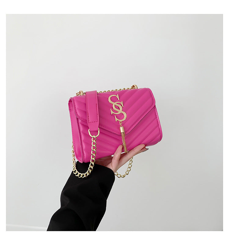 Women's Lattice Chain Satchel - Artisan-Quilted Crossbody with Signature Hardware