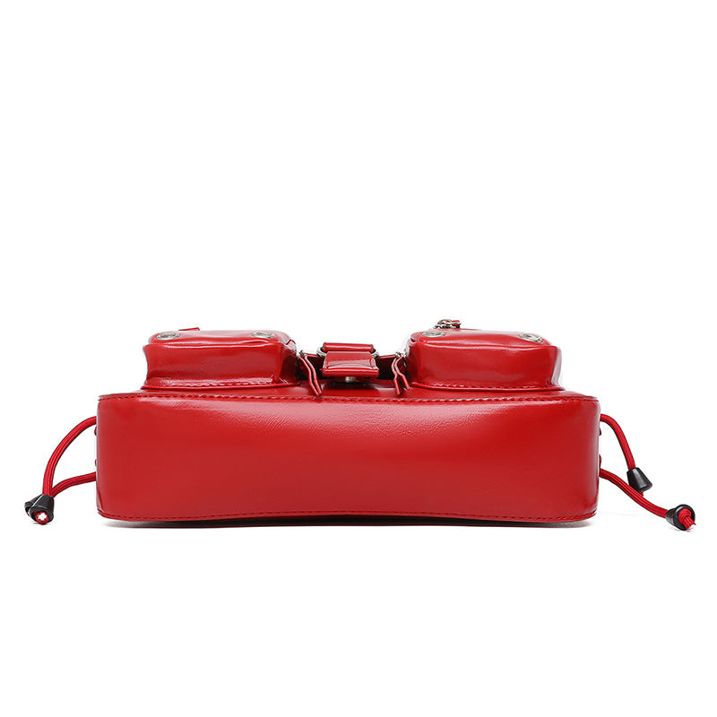 Women’s Structured Baguette Bag - PU Leather Topstitched Purse for Urban Minimalism
