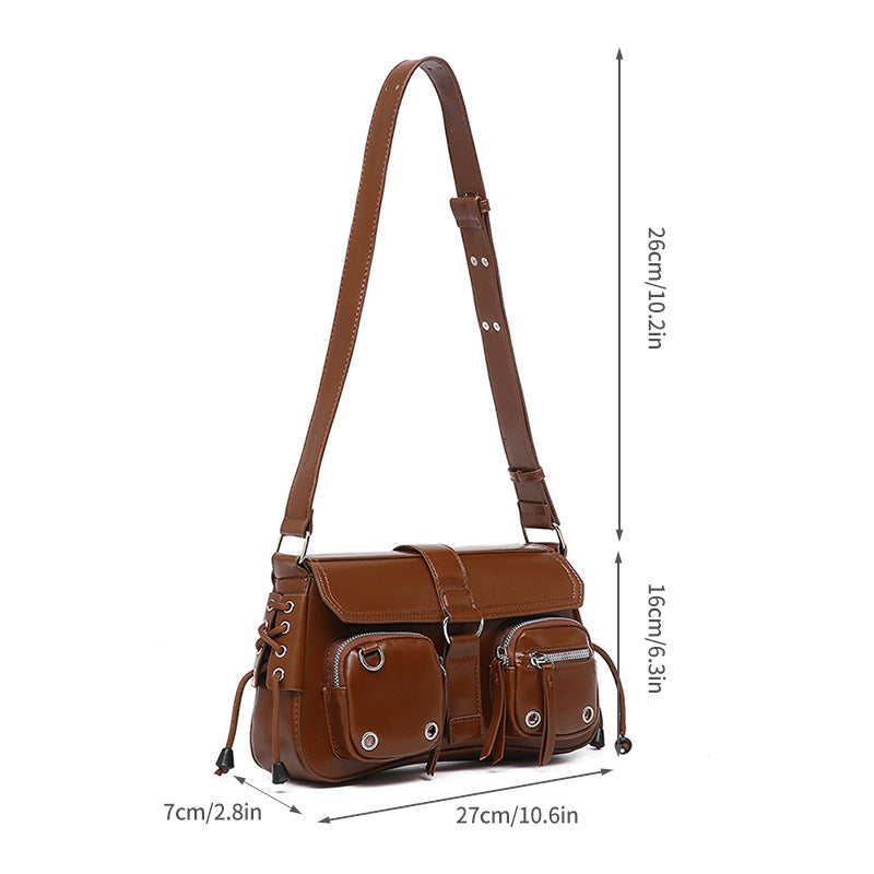 Women’s Structured Baguette Bag - PU Leather Topstitched Purse for Urban Minimalism