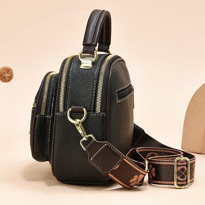 Women's Multi-Zip Compact Satchel — Premium Convertible Shoulder & Crossbody Bag with Curated Organization & Elevated Everyday Style