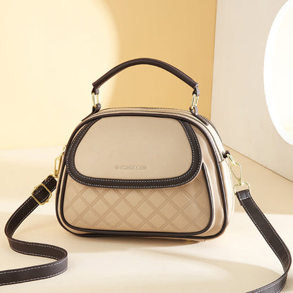 Women's Quilted Round Bag – Crossbody & Shoulder Mini Purse for Women