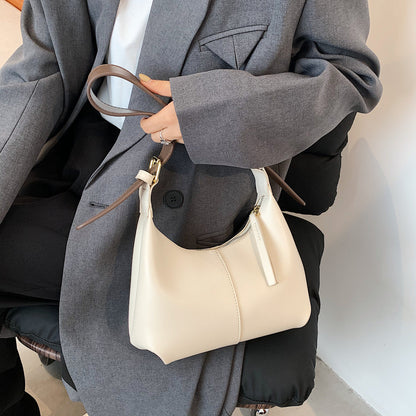 Women's Crescent Shoulder Bag – Textured Underarm Saddle | Minimalist Essential