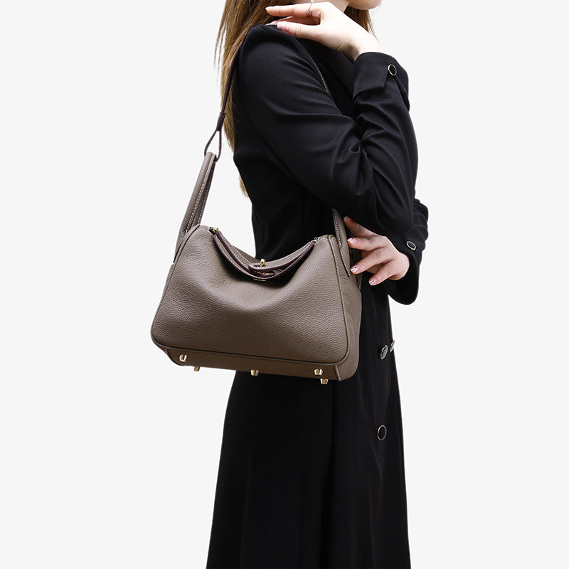 Women's Orsay Pebbled Bucket — Artisan-Stitched Top-Grain Leather Tote with Convertible Carry & Structured Silhouette