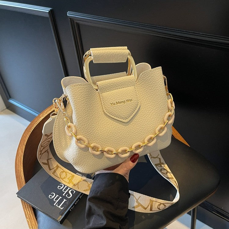 Women's Fashion Tote Bag - Convertible Shoulder to Crossbody Purse with Detachable Chain Strap, Minimalist PU Leather Commuter Handbag