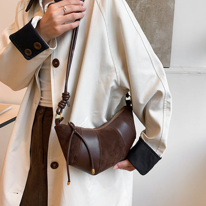 Women's Puff Luxe Dual-Texture Hobo - Vegan Leather & Sueded Matte Crossbody - Retro Curated Silhouette