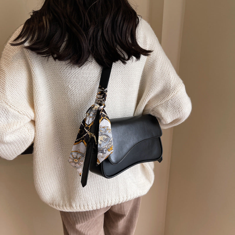 Women's Magnetic Snap Flap Shoulder Bag – Chic Minimalist Crossbody, Top-Handle & Underarm Bag for Work Commute, Versatile Elegant Purse