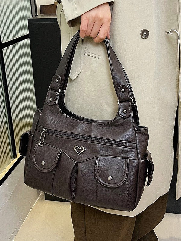 Women's Large Capacity Crossbody Bag - Premium Leather Underarm Purse for Commuter, Travel & Work, Adjustable Strap & Anti-Theft Design