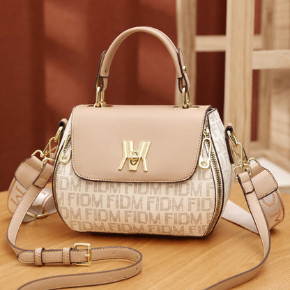 Women's Classic Letter Print Apple Bag - Multi-Way Crossbody Shoulder Tote Handbag Purse