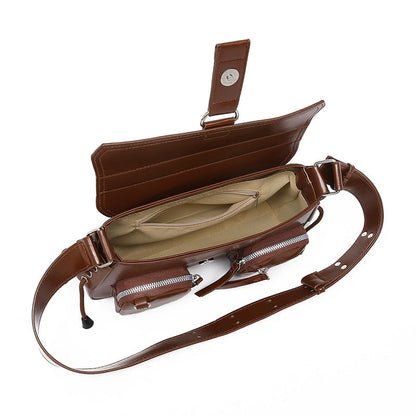 Women’s Structured Baguette Bag - PU Leather Topstitched Purse for Urban Minimalism