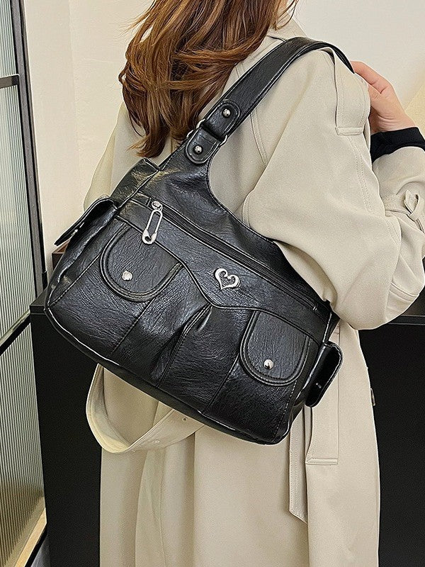 Women's Large Capacity Crossbody Bag - Premium Leather Underarm Purse for Commuter, Travel & Work, Adjustable Strap & Anti-Theft Design