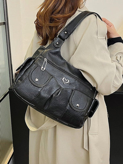 Women's Large Capacity Crossbody Bag - Premium Leather Underarm Purse for Commuter, Travel & Work, Adjustable Strap & Anti-Theft Design