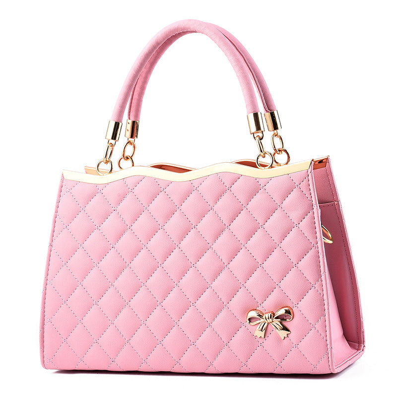 Women's Quilted Bow-Accent Structured Tote Bag – Oversized Shoulder & Crossbody Handbag for Women, Timeless Elegance