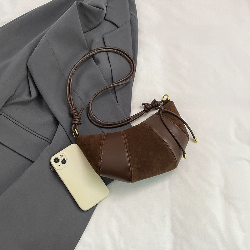 Women's Puff Luxe Dual-Texture Hobo - Vegan Leather & Sueded Matte Crossbody - Retro Curated Silhouette