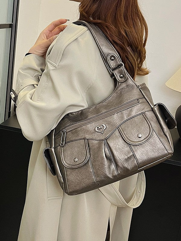 Women's Large Capacity Crossbody Bag - Premium Leather Underarm Purse for Commuter, Travel & Work, Adjustable Strap & Anti-Theft Design