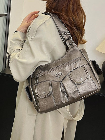 Women's Large Capacity Crossbody Bag - Premium Leather Underarm Purse for Commuter, Travel & Work, Adjustable Strap & Anti-Theft Design